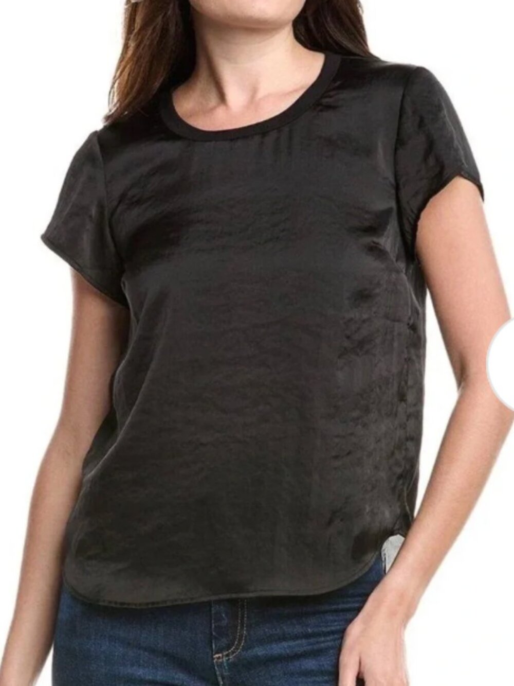 Cabi 6509 You Complete Me Top Black M Short Sleeve Elevated Basic Versatile